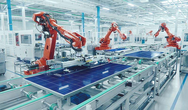 Engineering Automation - robotic arms in clean production line